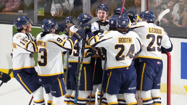 Shawinigan Cataractes celebrate at Memorial Cup