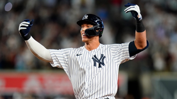 Aaron Judge and Shohei Ohtani' yankees mlb jersey blue s MVP