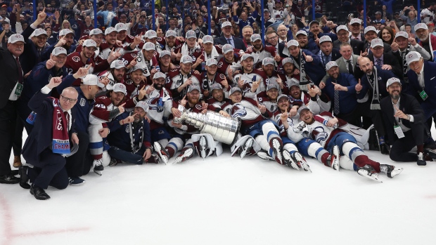 Colorado Avalanche celebrate, Christian Petersen/Getty Images Colorado Avalanche celebrate