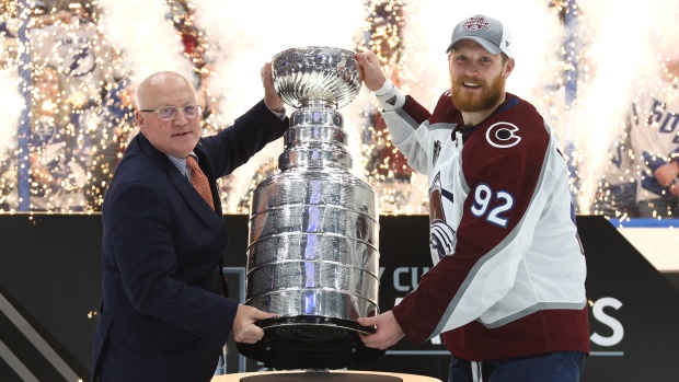 Colorado Avalanche Gabriel Landeskog 92 White 2022 Stanley Cup