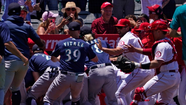 Los Angeles Angels Seattle Mariners brawl
