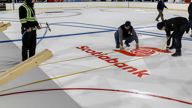 Scotiabank logo on ice