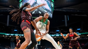 Charles moves into 4th in career scoring, Seattle tops Fever