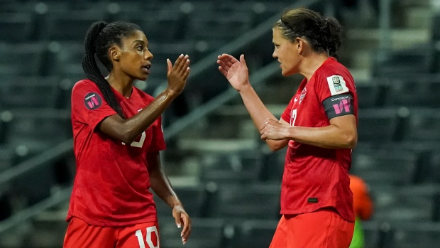 Ashley Lawrence Christine Sinclair, The Canadian Press Ashley Lawrence Christine Sinclair