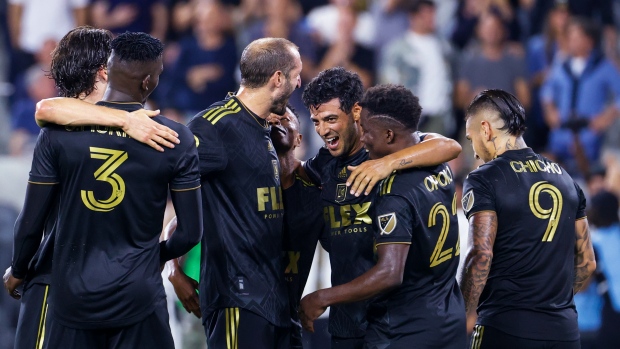 Los Angeles FC celebrates, The Canadian Press Los Angeles FC celebrates