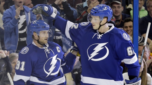 Steven Stamkos and Andrej Sustr, The Canadian Press Steven Stamkos and Andrej Sustr