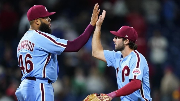 Philadelphia Phillies celebrate, The Canadian Press Philadelphia Phillies celebrate