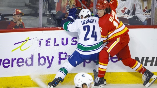Huberdeau flexes offensive muscle in Flames 4-0 pre-season win over Canucks Article Image 0, The Canadian Press Huberdeau flexes offensive muscle in Flames 4-0 pre-season win over Canucks Article Image 0