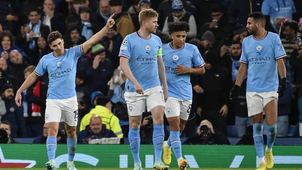 Alvarez inspires Man City CL win in absence of Haaland