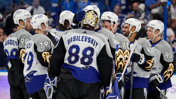 Andrei Vasilevskiy Nikita Kucherov Tampa Bay Lightning beat Calgary Flames  