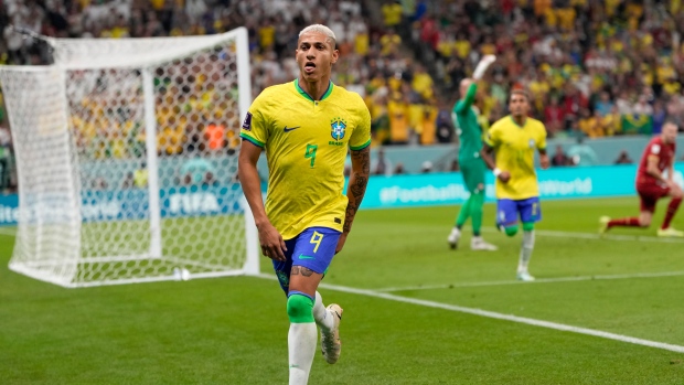 Richarlison celebrates, The Canadian Press Richarlison celebrates