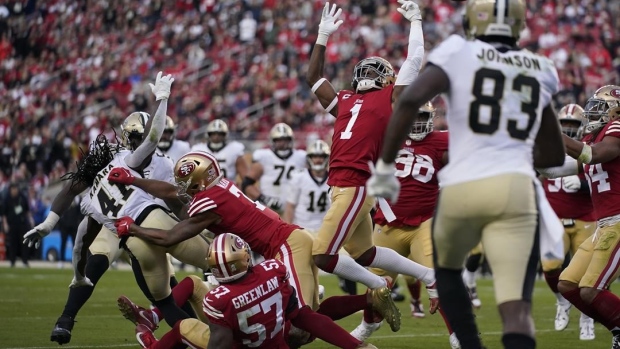 Alvin Kamara Dre Greenlaw Jimmy Ward, The Canadian Press Alvin Kamara Dre Greenlaw Jimmy Ward