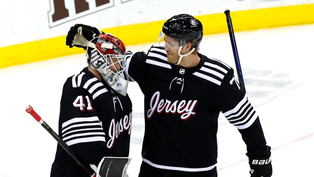 Dougie Hamilton and Vitek Vanecek, The Canadian Press Dougie Hamilton and Vitek Vanecek