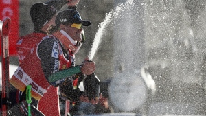 Braathen wins in Alta Badia, Odermatt third