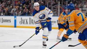 Sabres Thompson (UBI) leaves early vs. Hurricanes