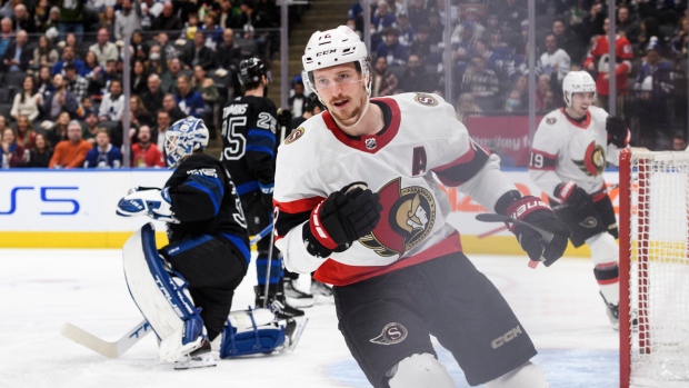 Tkachuk's two goals power Senators past Maple Leafs