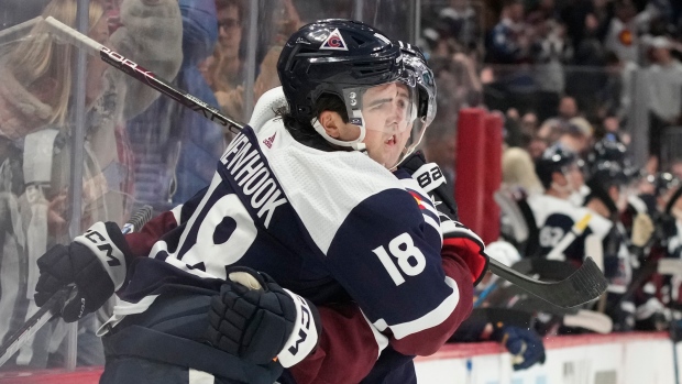 Newhook scores on birthday, Avalanche beat Blues