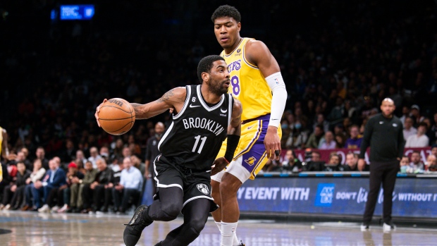 Irving scores 26, Nets beat short-handed Lakers 