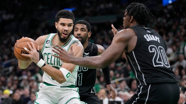 Tatum, Celtics sizzle in rout of short-handed Nets