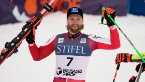 Austrian Marco Schwarz takes win in tight giant slalom race