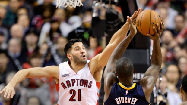 Greivis Vasquez blocks Rodney Stuckey