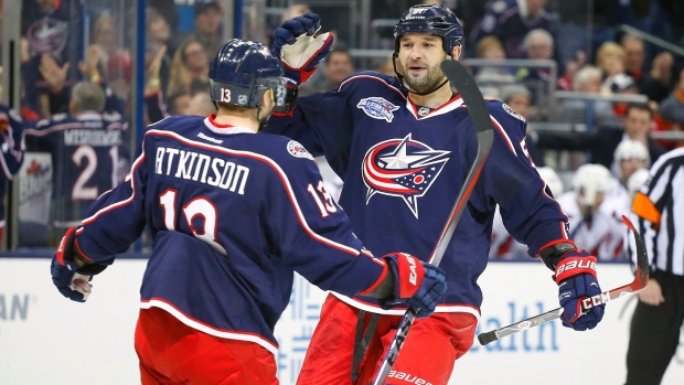 Cam Atkinson, Fedor Tyutin, The Canadian Press Cam Atkinson, Fedor Tyutin