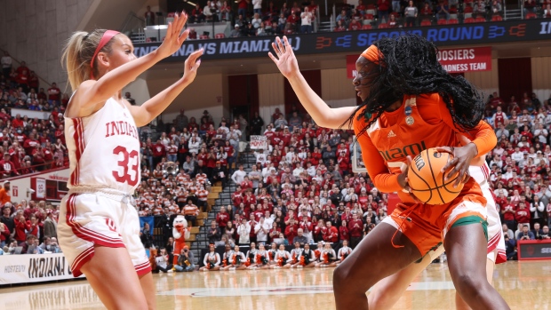 No. 9 Miami bounces No. 1 Indiana from women's tournament
