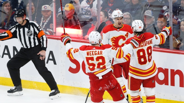 Calgary Flames NHL Adidas Men's Red "Checking" Team