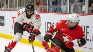 Filliers scores twice, Canada leads Switzerland after two periods at WWC semi-final