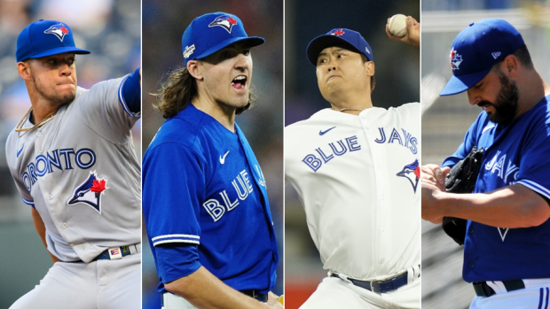 Jose Berrios Kevin Gausman Hyun Jin Ryu Tanner Roark, The Canadian Press Jose Berrios Kevin Gausman Hyun Jin Ryu Tanner Roark