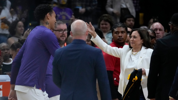 Griner marks WNBA homecoming with Vice President on hand