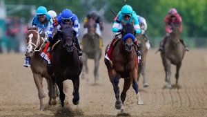 Baffert's National Treasure wins Preakness, hours after one of his horses euthanized