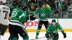 Jason Robertson (21) Tyler Seguin (91), Joe Pavelski (16) and Roope Hintz (24)