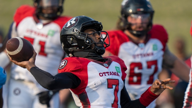 QBs Adams, Crum lead Redblacks to preseason win over Argos