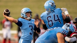 Dukes takes QB1 reps at Argos walkthrough