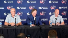 John Davidson, Mike Babcock and Jarmo Kekalainen 