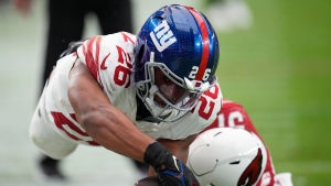 Giants say RB Barkley day-to-day with ankle injury