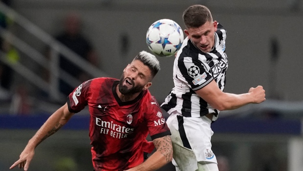 Newcastle marks return with scoreless draw vs. Milan in Champions League opener