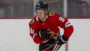 Bedard takes the ice for his first NHL training camp with the Blackhawks