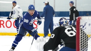 Nylander looks to limit contract talk as centre experiment begins