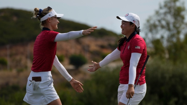 Americans take lead over Europe on Day 1 at Solheim Cup