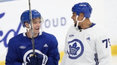 Max Domi (L) and Ryan Reaves