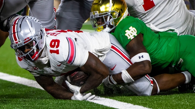 No. 6 Ohio State rallies, tops No. 9 Notre Dame on late TD