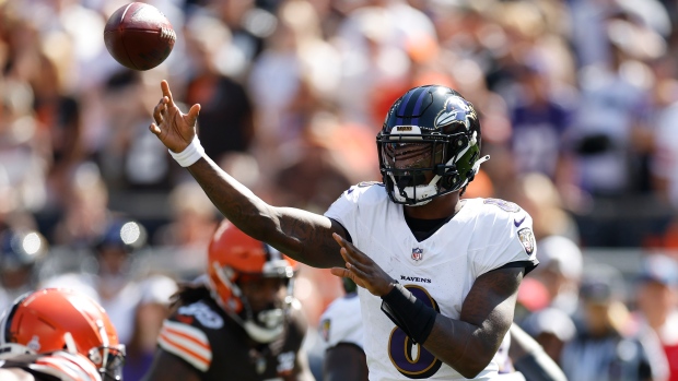Jackson has 4 TDs as Ravens roll to win over Browns and rookie QB Thompson-Robinson
