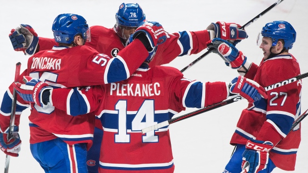 Montreal Canadiens celebrate, The Canadians Press Montreal Canadiens celebrate