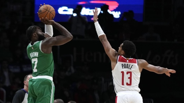 Jaylen Brown a marqué 36 points pour mener les Boston Celtics à une victoire contre les Washington Wizards.