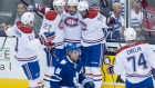 Canadiens celebrate Maple Leafs Phil Kessel