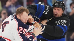 Mathieu Olivier (24) and Ryan Reaves