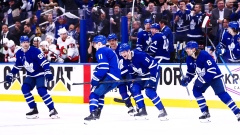 Max Domi, Toronto Maple Leafs celebrate
