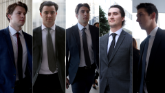 Carter Hart, Dillon Dube, Michael McLeod, Alex Formenton and Cal Foote